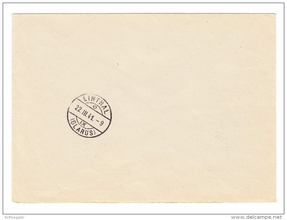 Schweiz Werbe 21.3.1941 Bern 1 Mit U.a. #252 FDC R-Brief Nach Linthal - Lettres & Documents