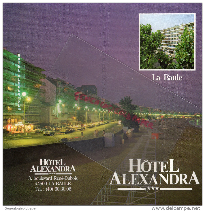 44 - LA BAULE - DEPLIANT HOTEL ALEXANDRA- 3 BD RENE DUBOIS- CONSTRUIT EN 1967 - 1950 - ...