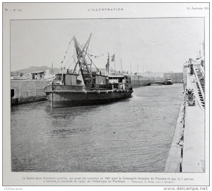 ILLUSTRATION N° 3701 / 31-01-1914 RODIN BIRON CANAL DE PANAMA AÏN GALAKA MUSÉE GALLIERA AVIATION MARC BONNIER