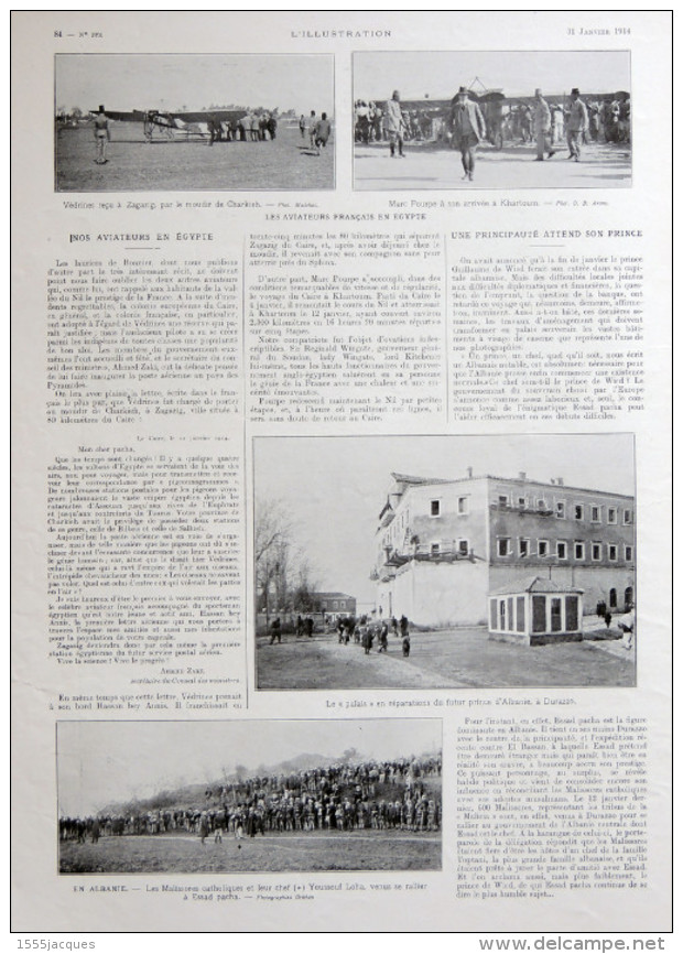 ILLUSTRATION N° 3701 / 31-01-1914 RODIN BIRON CANAL DE PANAMA AÏN GALAKA MUSÉE GALLIERA AVIATION MARC BONNIER