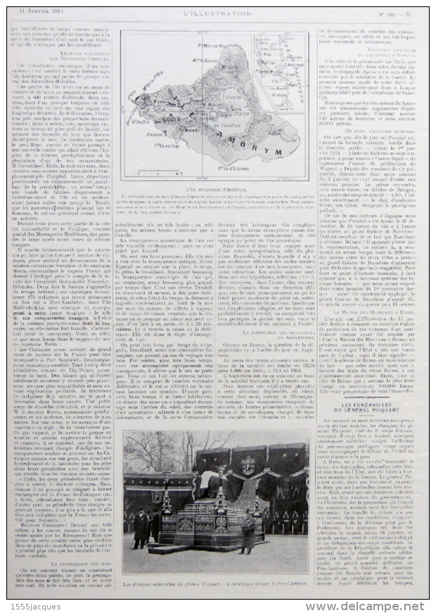 ILLUSTRATION N° 3701 / 31-01-1914 RODIN BIRON CANAL DE PANAMA AÏN GALAKA MUSÉE GALLIERA AVIATION MARC BONNIER