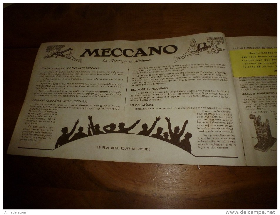 Manuel D'Instruction/ MECCANO-Paris  La Mécanique En Miniature N°3 Bobigny  (couverture Signée G. Arou 47)  En 40 Pages - Meccano