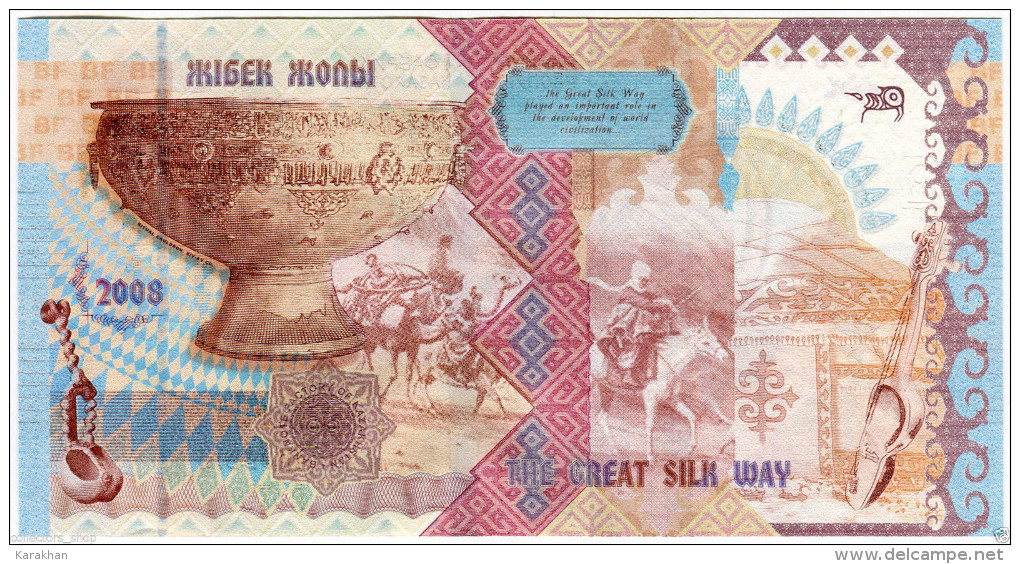 KAZAKHSTAN: SPECIMEN*Test Note SILK WAY *DE LARUE* GOLDEN *2008*TURKESTAN MAUSOLEUM #6 - Kazakhstán