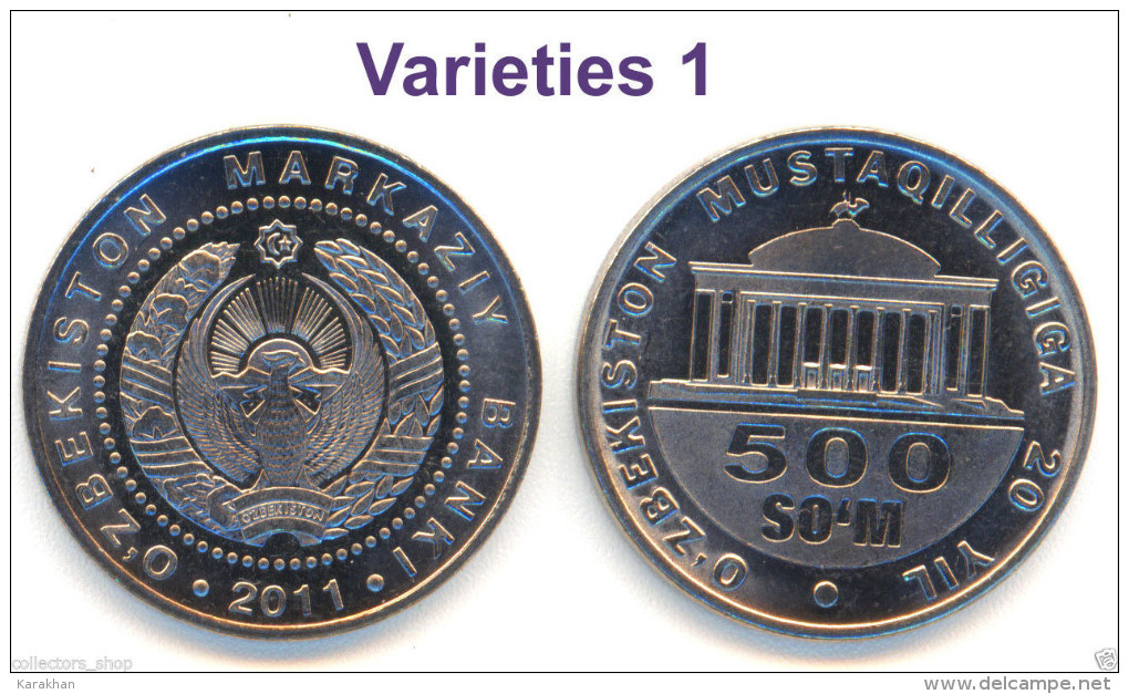 UZBEKISTAN: 500 Som (Sum) 20 Years Of Independence*2011*UNC P-New Varieties 1 - Oezbekistan