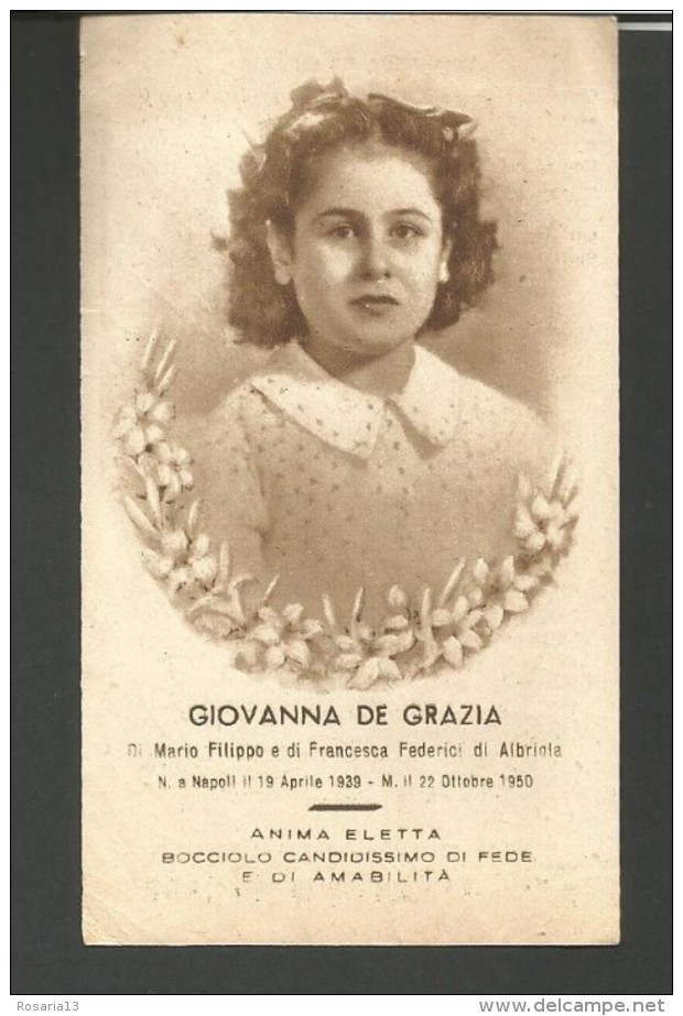 SA100---  SANTINO,  GIOVANNA DE GRAZIA,  1950, NAPOLI, - Images Religieuses