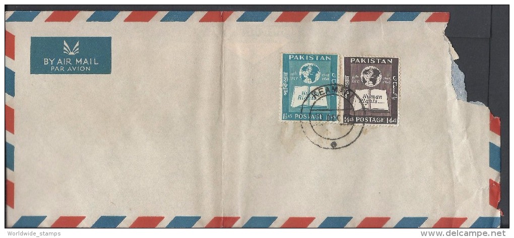 Pakistan Airmail 1958 HUMAN RIGHTS DAY Postal History Cover - Pakistan