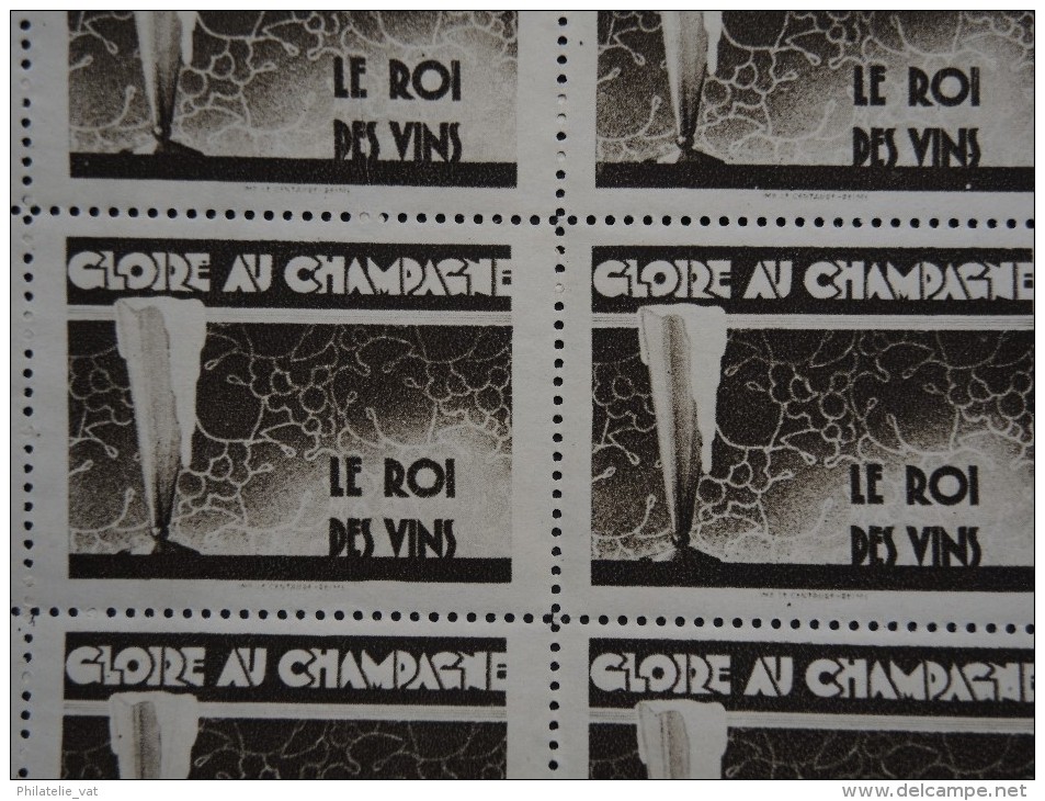 FRANCE - Planche De 12 Vignettes "Gloire Au Champagne" - A Voir - P19452 - Tourism (Labels)