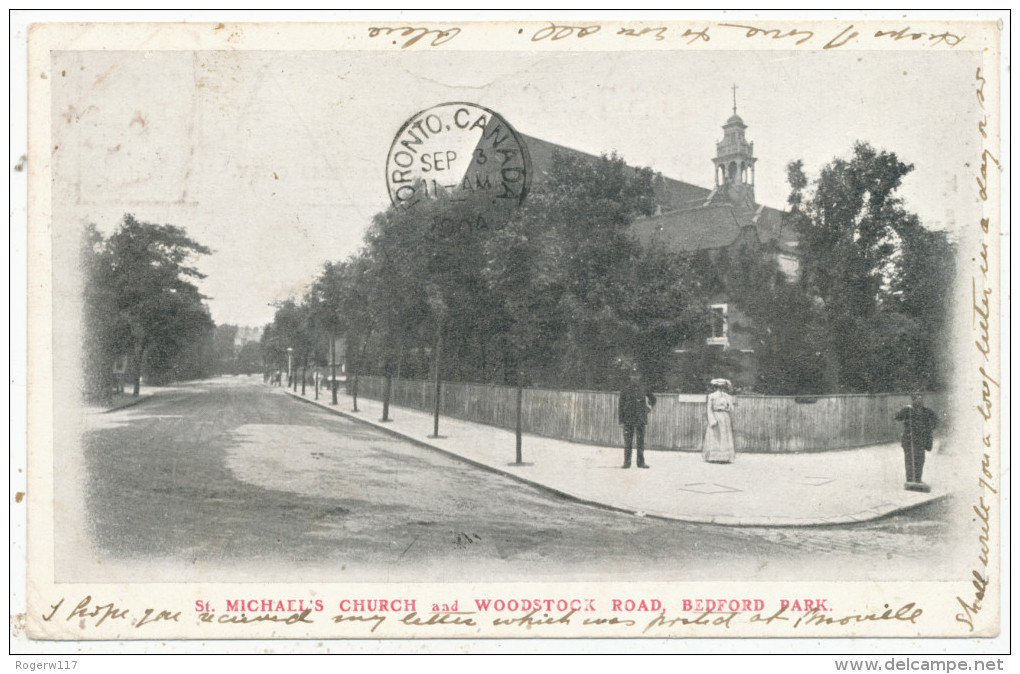 St. Michael's Church And Woodstock Road, Bedford Park, 1904 Postcard - Middlesex