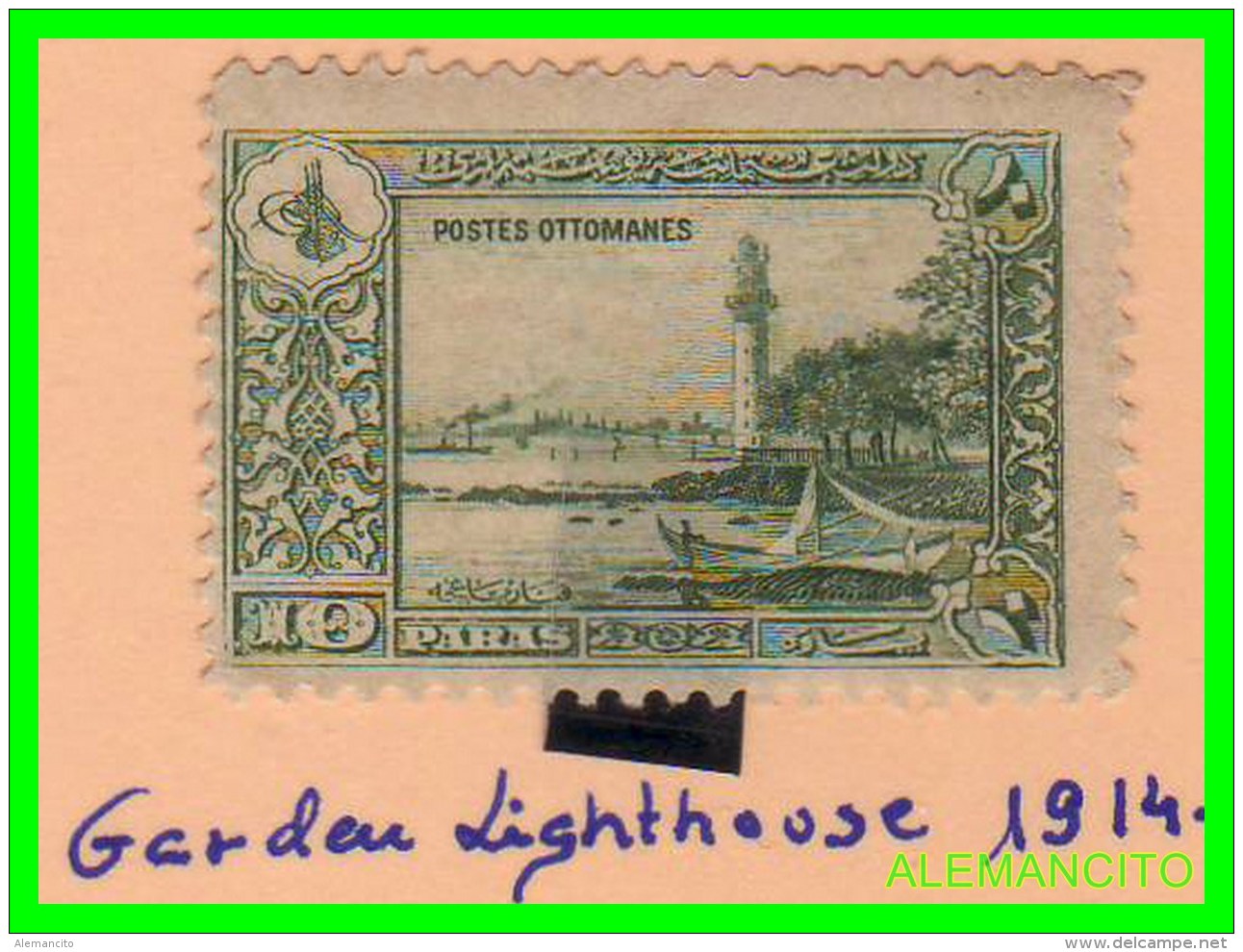 TURKIA   ( EUROPA )  SELLO  GARDEN LIGHTHOUSE  AÑO  1914 NUEVO - 1837-1914 Smirne