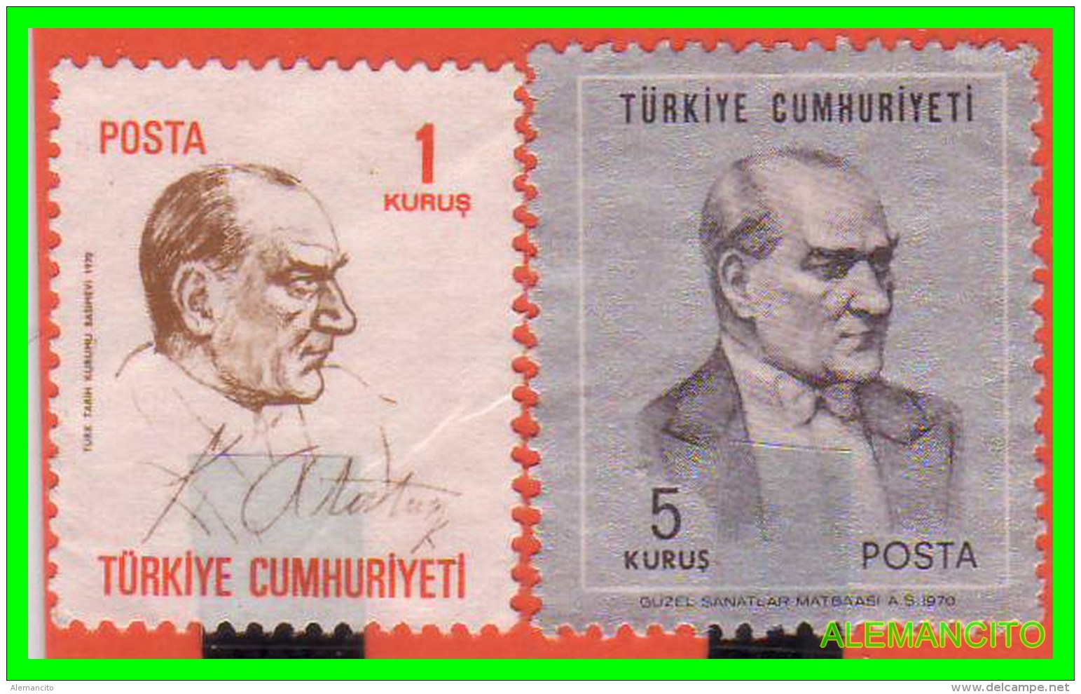 TURKIA   ( EUROPA )  2  SELLOS  AÑO  1965 - 1837-1914 Esmirna