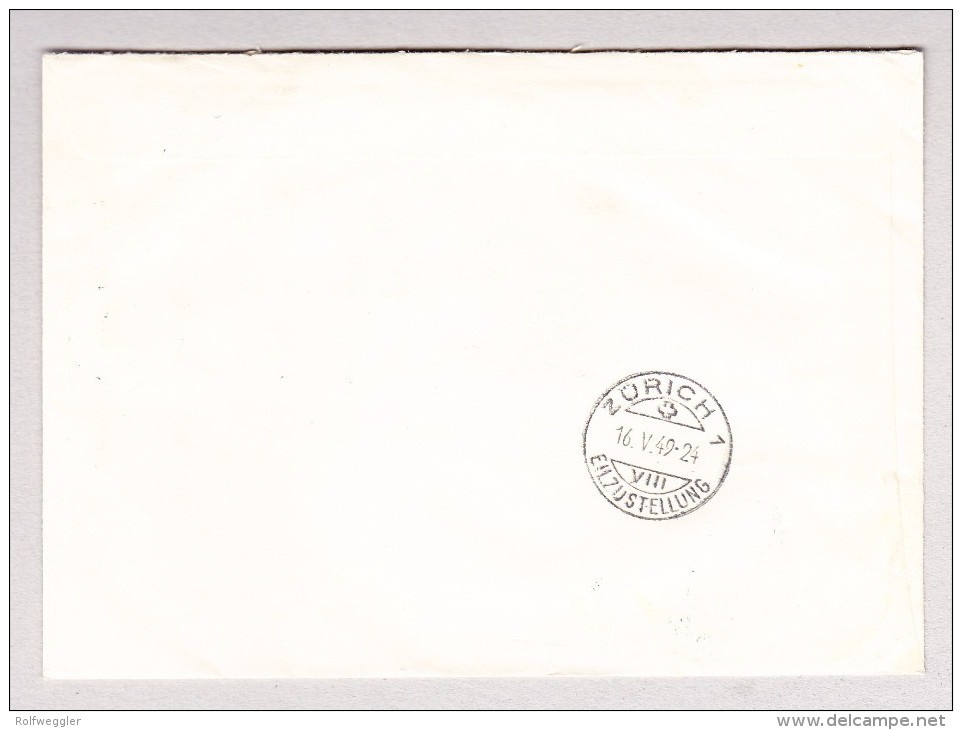 Schweiz Werbe 16.5.1949 Bern V Kornhaus #291-296 Expres FDC R-Brief Nach Zürich - Briefe U. Dokumente