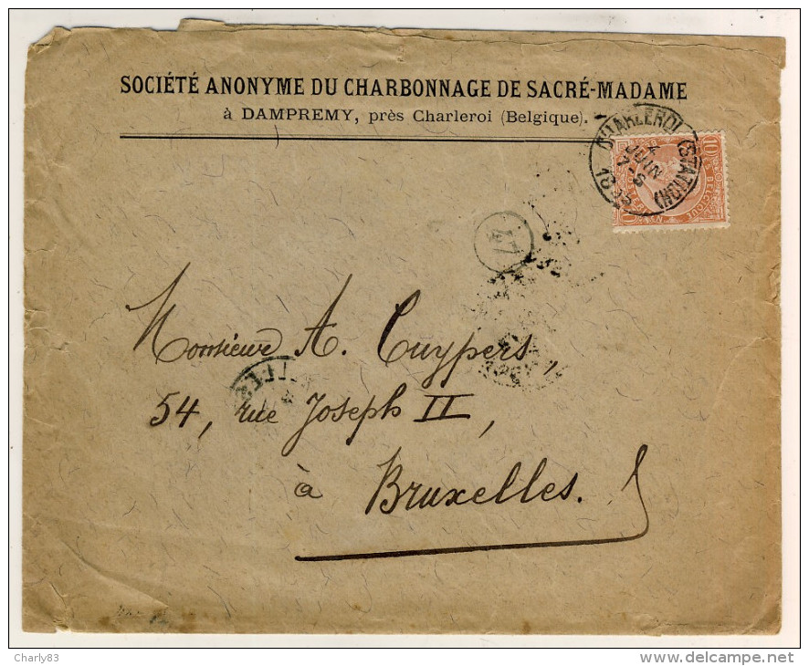 MARCOPHILIE   LETTRE  CHARLEROI 1895  N393 - Landpost (Ruralpost)