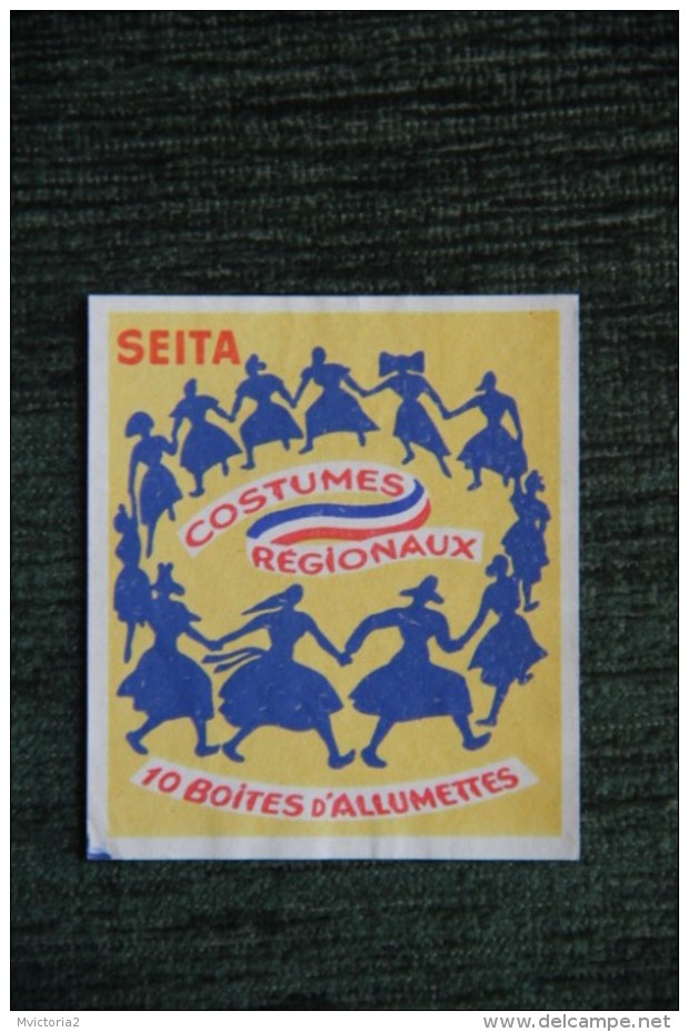 Etquette - Boite D'ALLUMETTE - SEITA - COSTUMES REGIONAUX. - Boites D'allumettes - Etiquettes