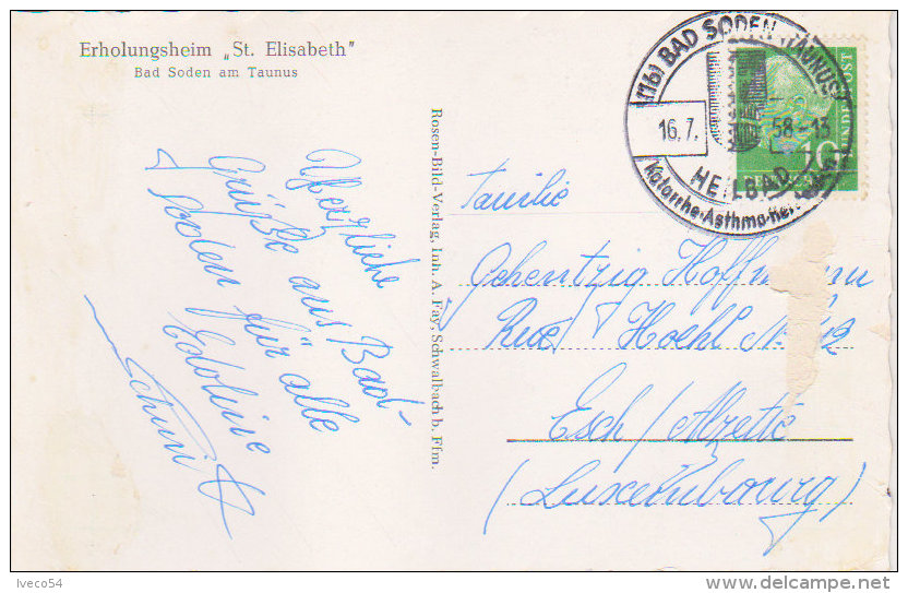 1958 Bad Soden Am Taunus   " Erholungsheim  St Elisabeth " - Bad Soden