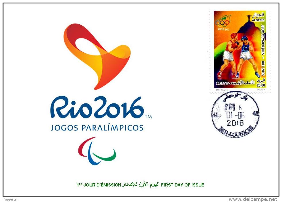 ALGERIE ALGERIA 2016 - FDC Paralympic Games Rio 2016 Paralympische Spiele Paralímpicos Olympics Boxing - Estate 2016: Rio De Janeiro