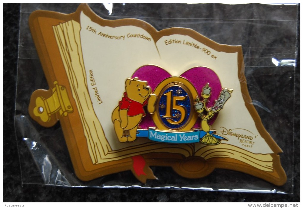 DLRP - Countdown To 15th Anniversary - J-50 (Winnie The Pooh And Lumiére) Spinner   Limited Edition 900 Ex. - Disney