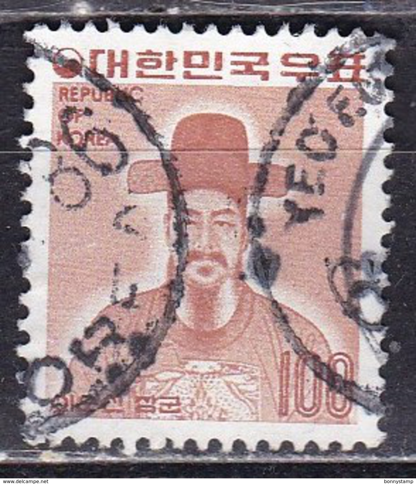 Korea Republic, 1975 - 100w Adm. Li Sunsin - Nr.966 Usato° - Corea Del Sud
