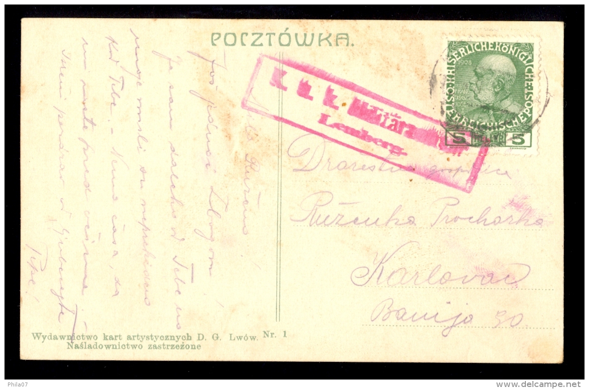 Lemberg Totalansicht  / Censorship Cancel / Postcard Circulated, 2 Scans - Ukraine