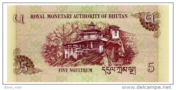 BHUTAN 5 NGULTRUM 2006 Pick 28 Unc - Bhutan
