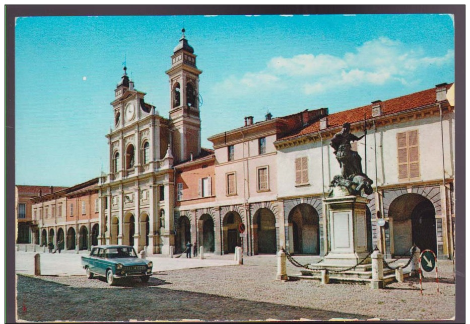 GUASTALLA MONUMENTO A GONZAGA E DUOMO , ANIMATA , AUTO ,  VIAGGIATA 1965 , ED. F.LLI LODI 208 - Reggio Nell'Emilia