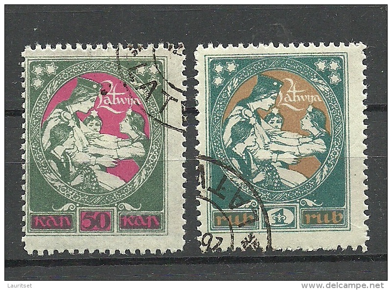 LATVIA Lettland 1920 Michel 40 - 41 O - Lettonia