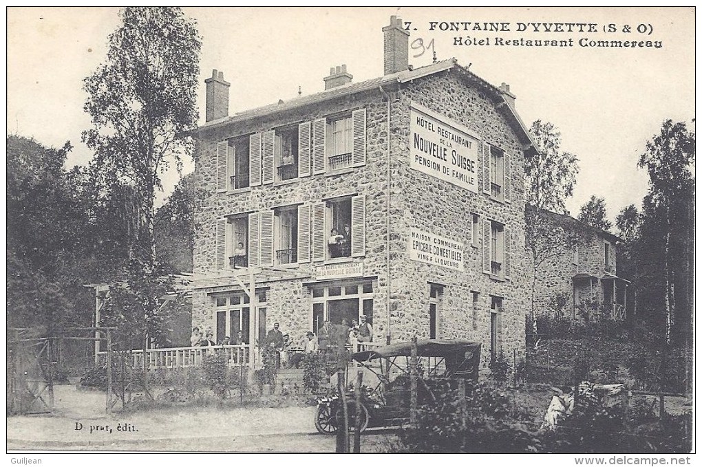 91 - FONTAINE D'YVETTE - Hôtel Restaurant Commereau - écrite En 1911 - TBE - Fleury Merogis