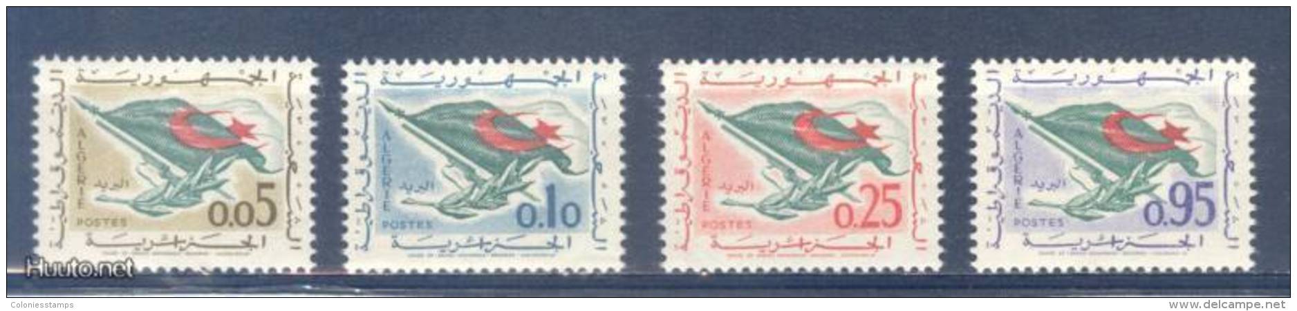 (S0483) ALGERIA, 1963 (Definitives. National Flag). Mi ## 394-397. MNH** - Algérie (1962-...)