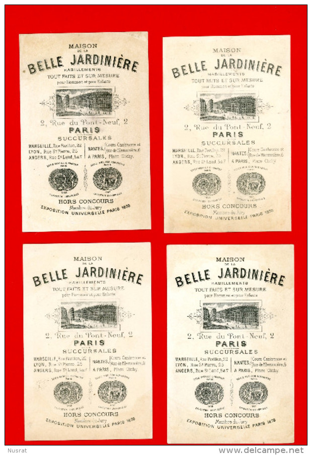Paris, Maison De La Belle Jardinière, Série Complète 8 Chromos Lith. Sicard, Musique, Chef D'orchestre, Voir Scans - Other & Unclassified