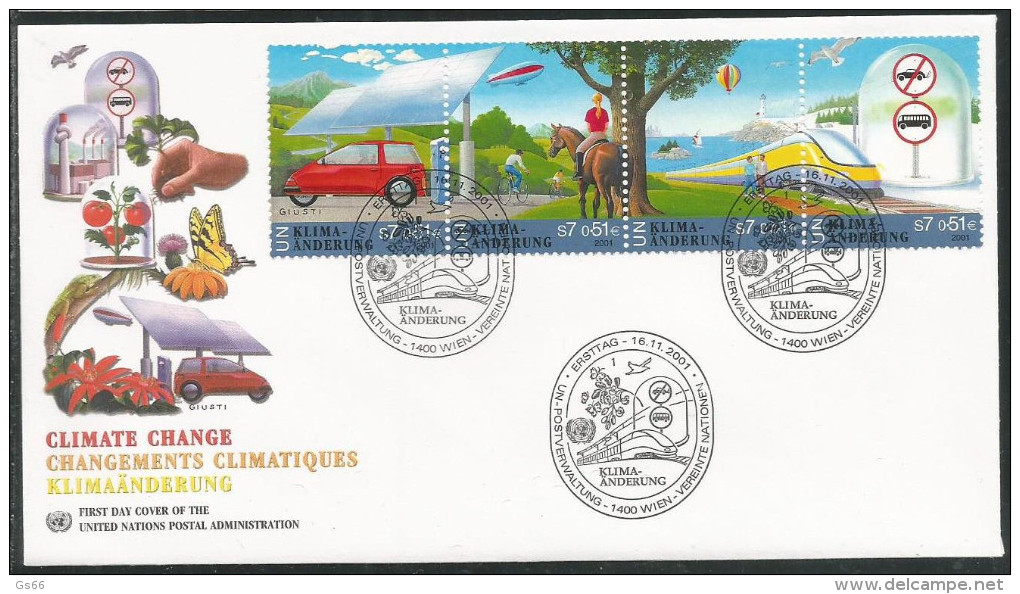 UNO-Wien, 2001, 346/49, Klimaänderung. FDC - FDC