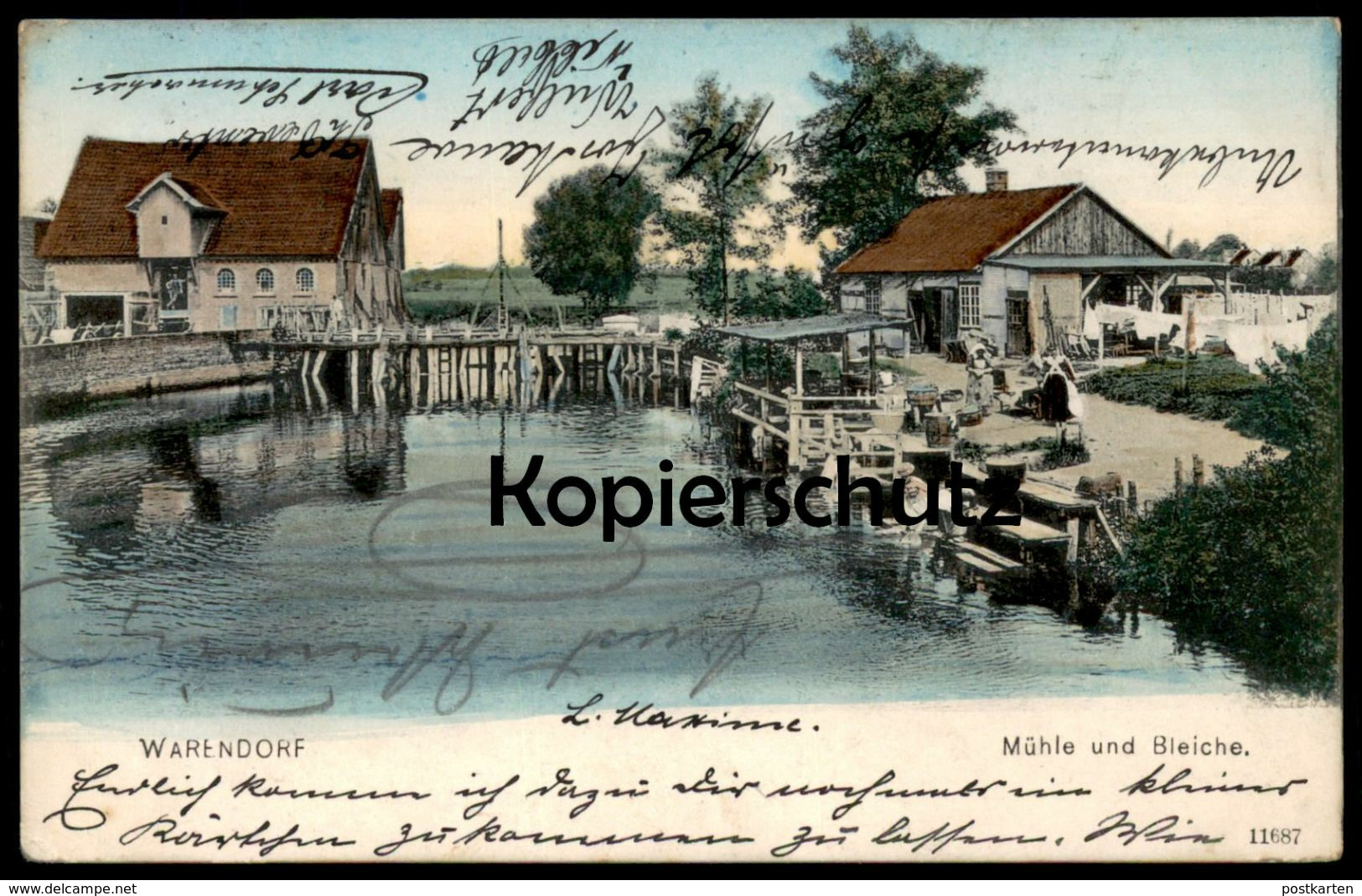 ALTE POSTKARTE WARENDORF MÜHLE UND BLEICHE Postcard Cpa Ak Ansichtskarte - Warendorf