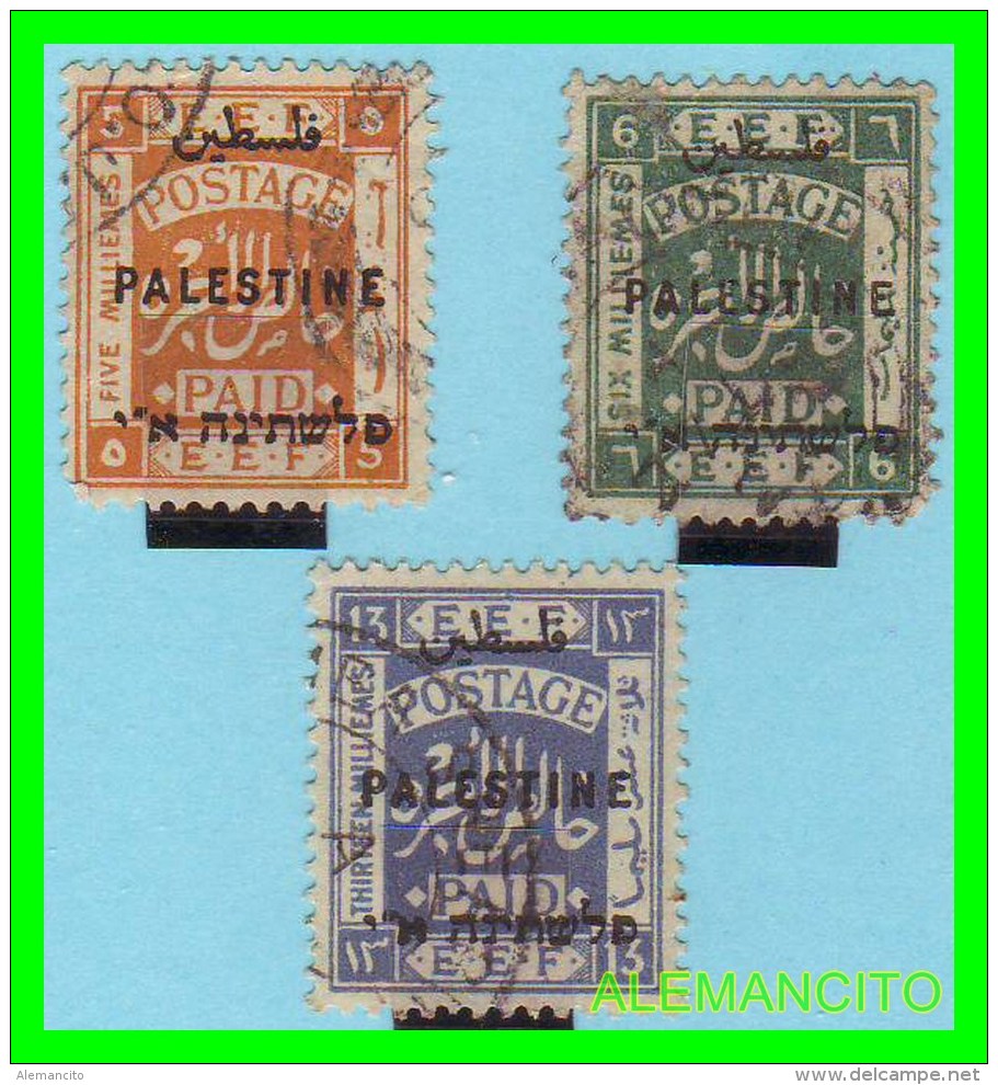 PALESTINA  ( ESTADO  DE  PALESTNE .ASIA ) 3 SELLOS AÑO 1922 - Palestina