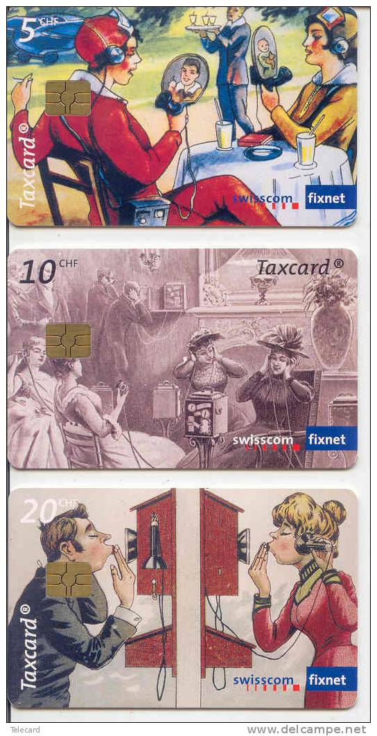 3 TELECARTES * PHONECARDS  (1) SUISSE SWISS SWITSERLAND * SET * SERIE Taxcartes - Schweiz