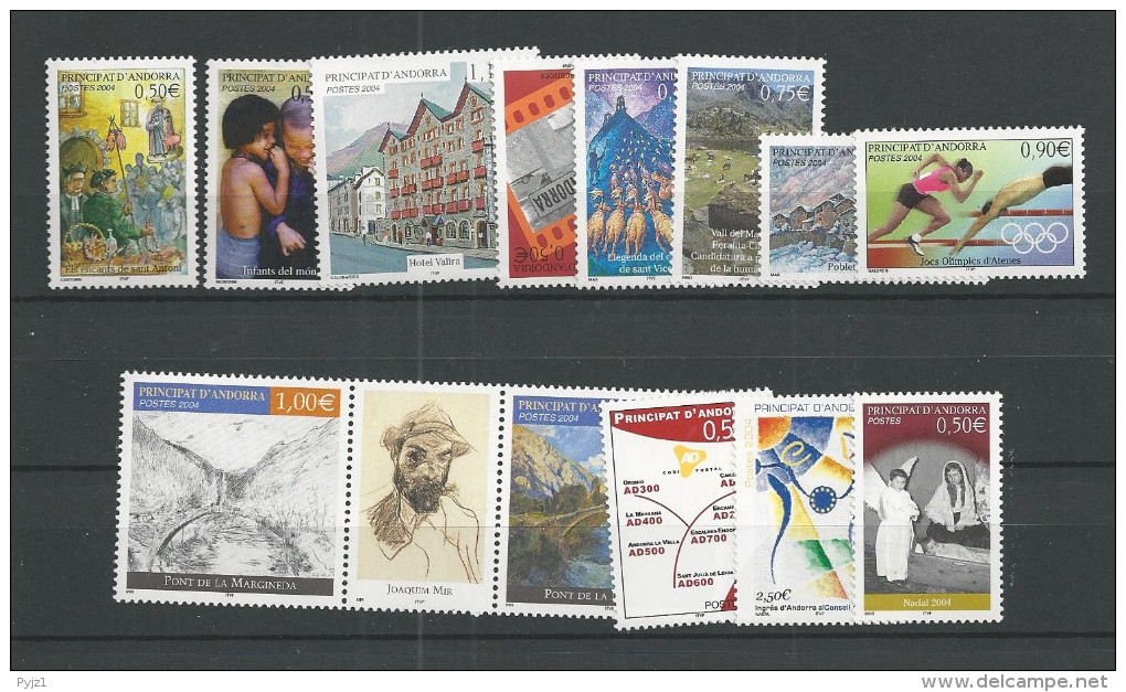 2004  MNH Andorra (French),  Year Collection Complete Postfris** - Nuevos