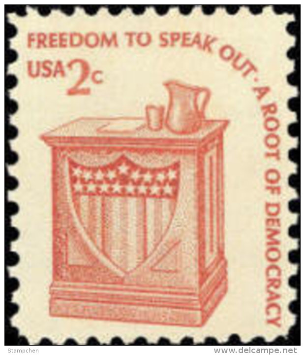 1975 USA 2c Americana Issues Stamp Speaker's Stand Sc#1582 History Cup Star Flag - Other & Unclassified