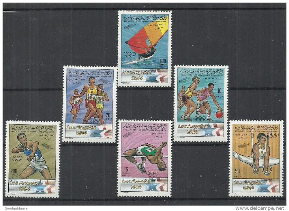 1983 - Libya- Olympic Games - Los Angeles 1984, USA- Basketball- Gymnastic- Complete Set 6v MNH** - Libia