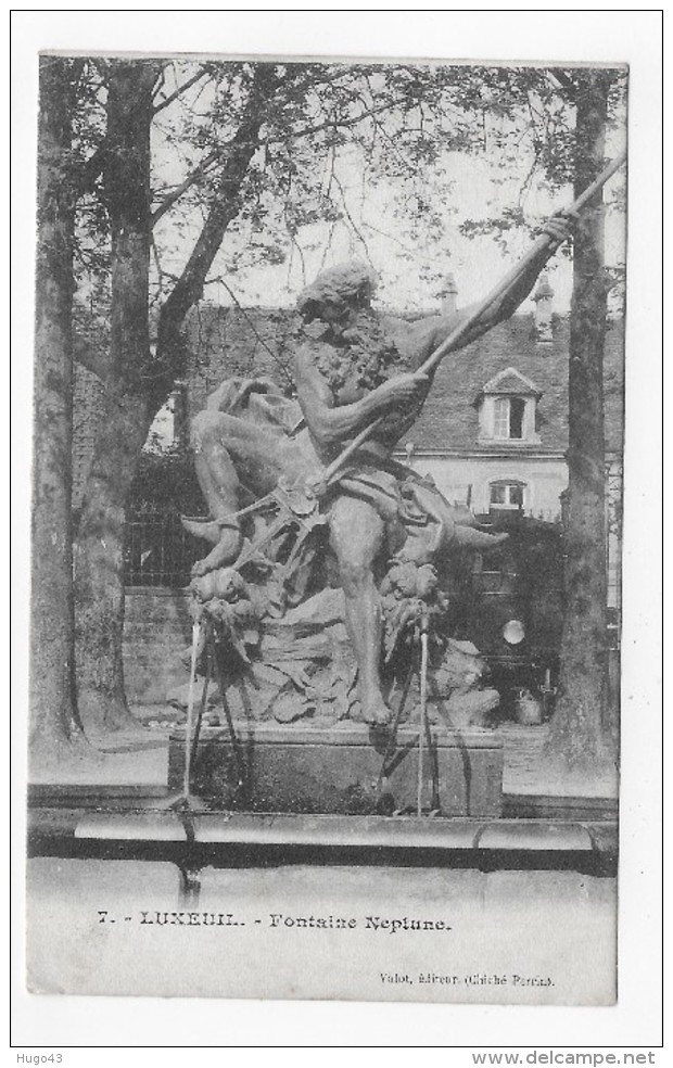 (RECTO / VERSO) LUXEUIL EN 1905 - N° 7 - FONTAINE NEPTUNE - BEAU CACHET - CPA - Luxeuil Les Bains
