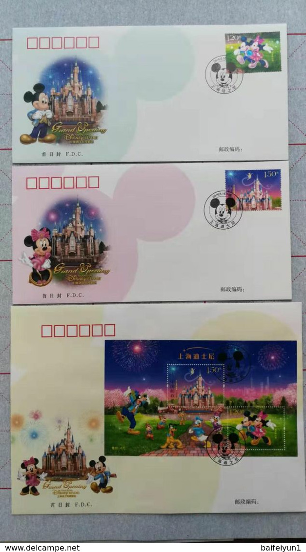 China 2016-14 Shanghai Disneyland Opening Stamp+souvenir Sheet FDC - 2010-2019