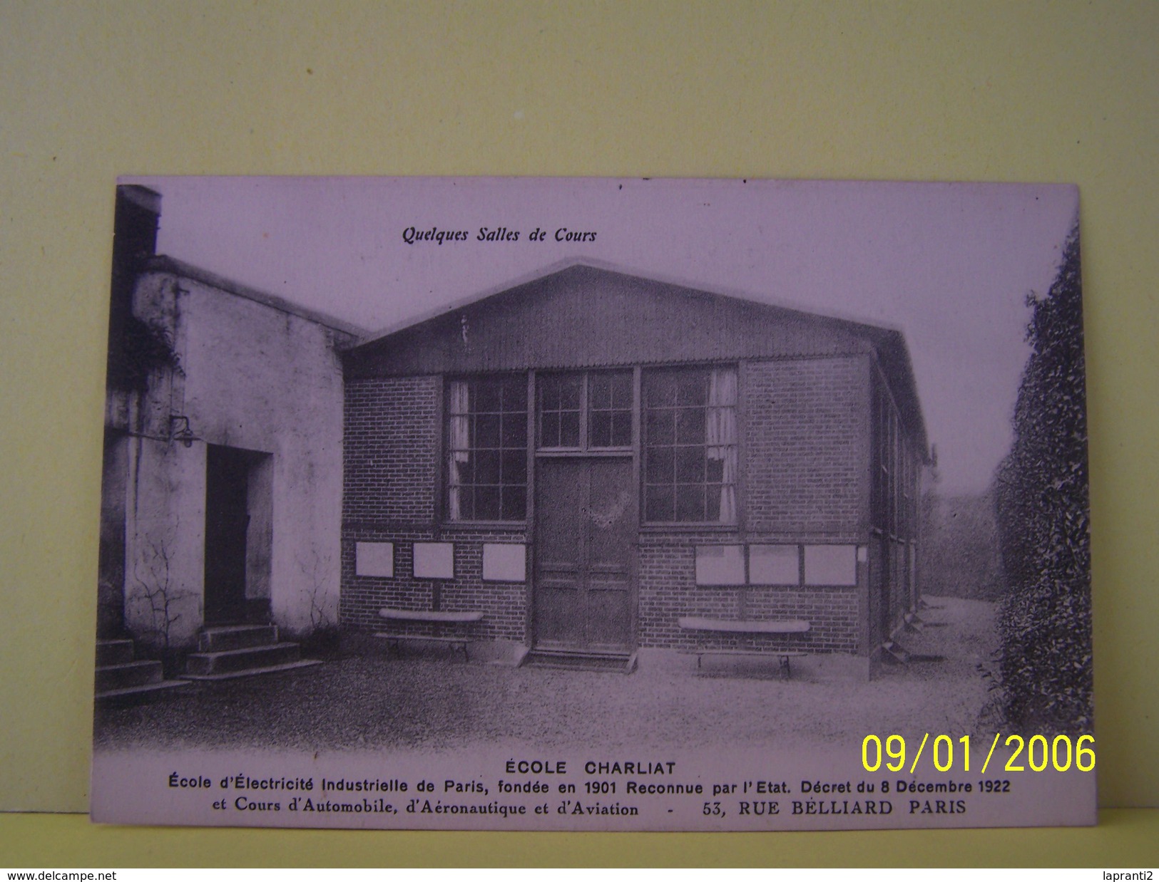 PARIS (18°ARRONDISSEMENT) ECOLE CHARLIAT. ECOLE D'ELECTRICITE INDUSTRIELLE, FONDEE EN 1901. RECONNUE PAR L'ETAT......... - Distretto: 18