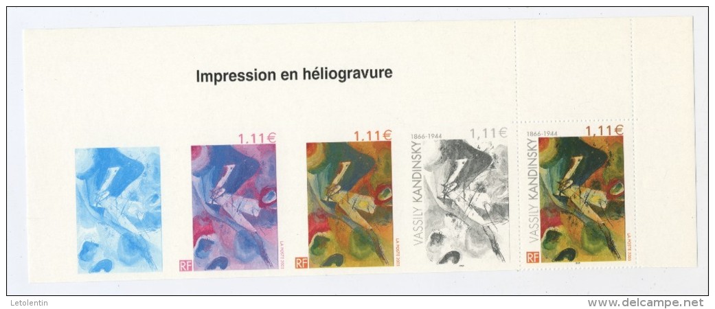 KANDINSKY N°Yt 3585 ** PHASES D'IMPRESSION EN HELIO EN QUADRICHROMIE  BORD DE FEUILLE - Other & Unclassified