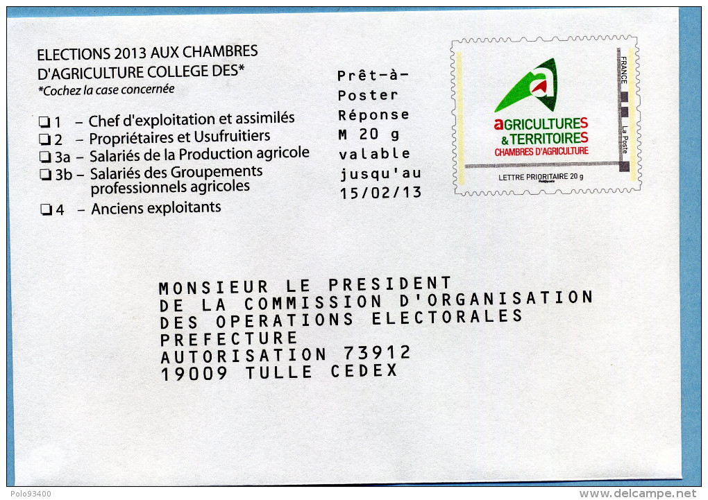 2013 CHAMBRES D'AGRICULTURE - PAP: Antwoord