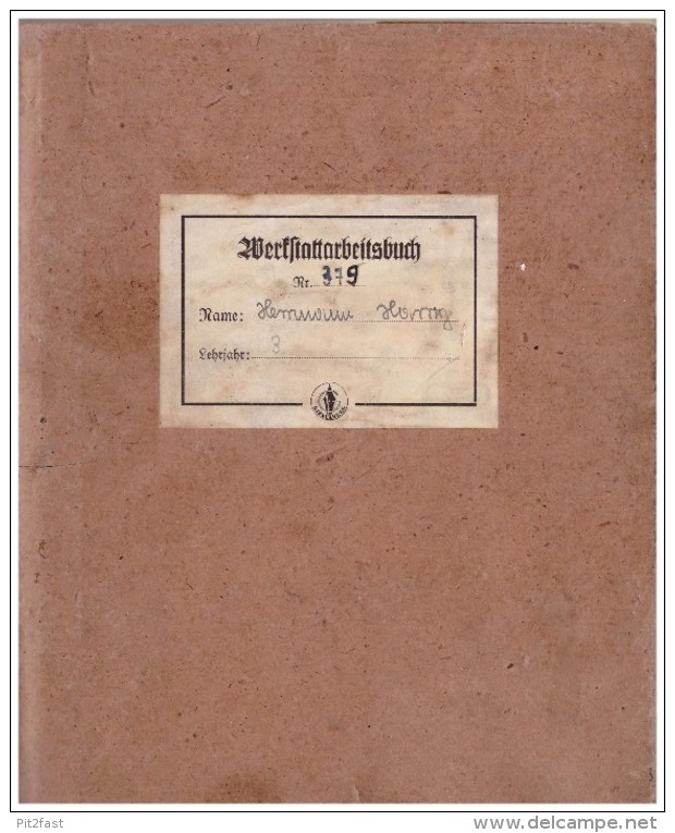 Werkstatt-Arbeitsbuch , ADE - Werk In Waltershausen , 1939 , Harri Herrmann In Hörselgau / Hörsel !!! - Waltershausen