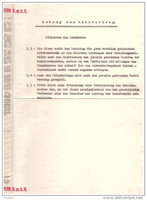 Vertrag , ADE - Werk In Waltershausen , 1937 , Harri Herrmann In Hörselgau / Hörsel , Traktor , Agrar !!! - Waltershausen