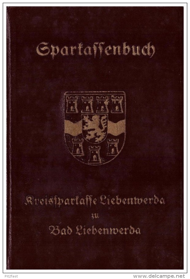 Sparbuch Der Sparkasse In Bad Liebenwerda , 1943 - 1944 , Lehnitz , Bank !!! - Bad Liebenwerda