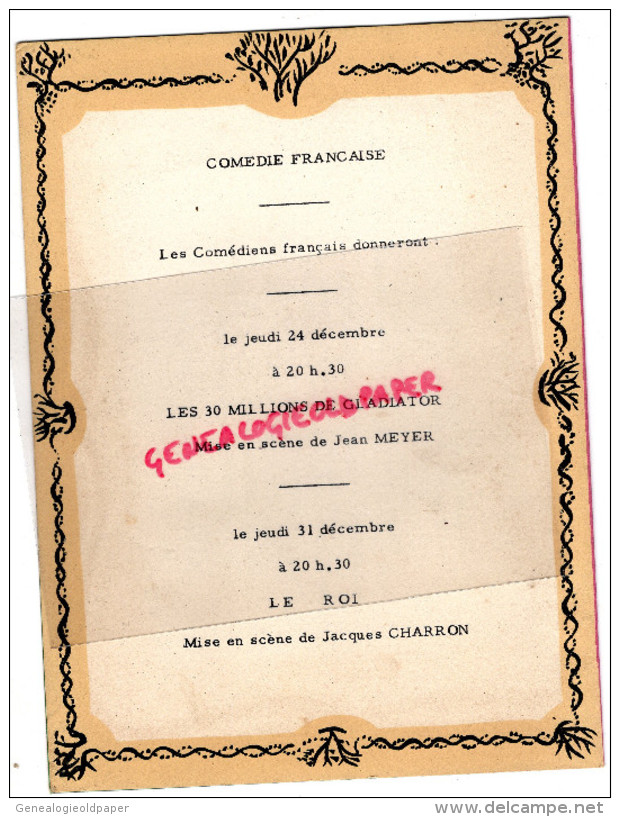 87 - PARIS - PROGRAMME PETIT THEATRE SAINT SULPICE-59 RUE BONAPARTE- 24 DEC- NOEL-OPERA-CARMEN-INDES GALANTES-LEHMANN - Programs