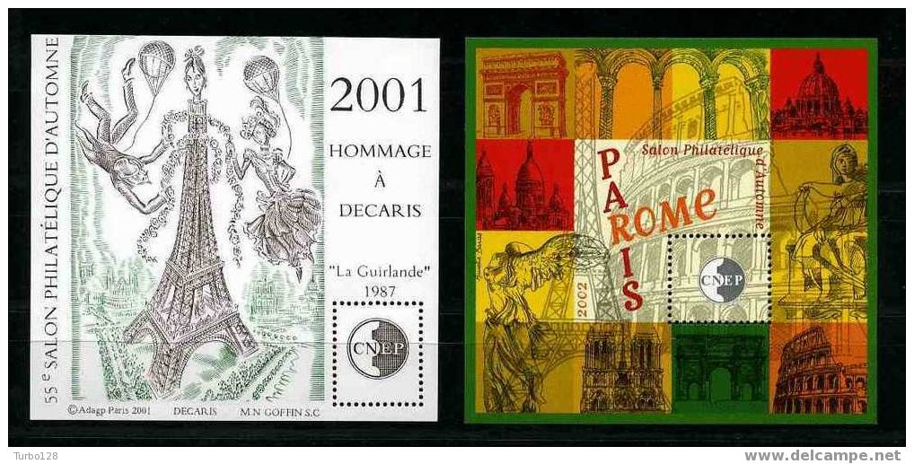 SUPERBES BLOCS CNEP - TIRAGE LIMITE N° 34 Et 37 Neufs MNH Superbes Paris Tour Eiffel Decaris ROME - CNEP