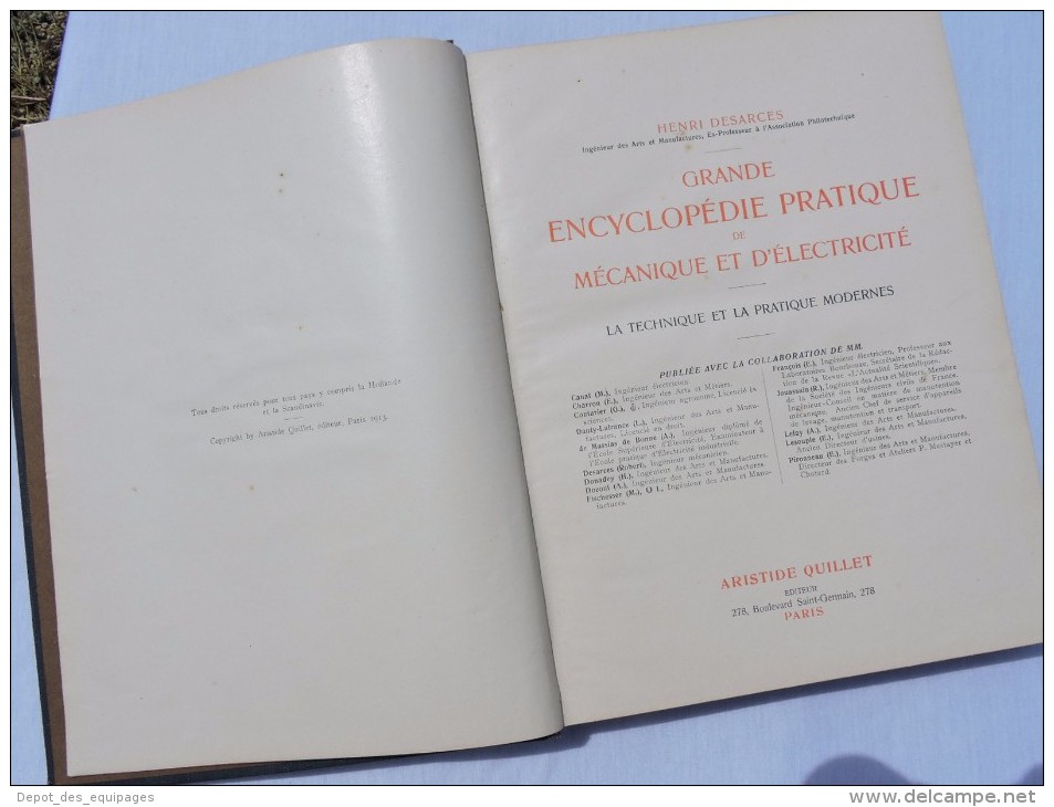 RARE GRANDE ENCYCLOPEDIE PRATIQUE DE MECANIQUE ET ELECTRICITE 1913  #.1