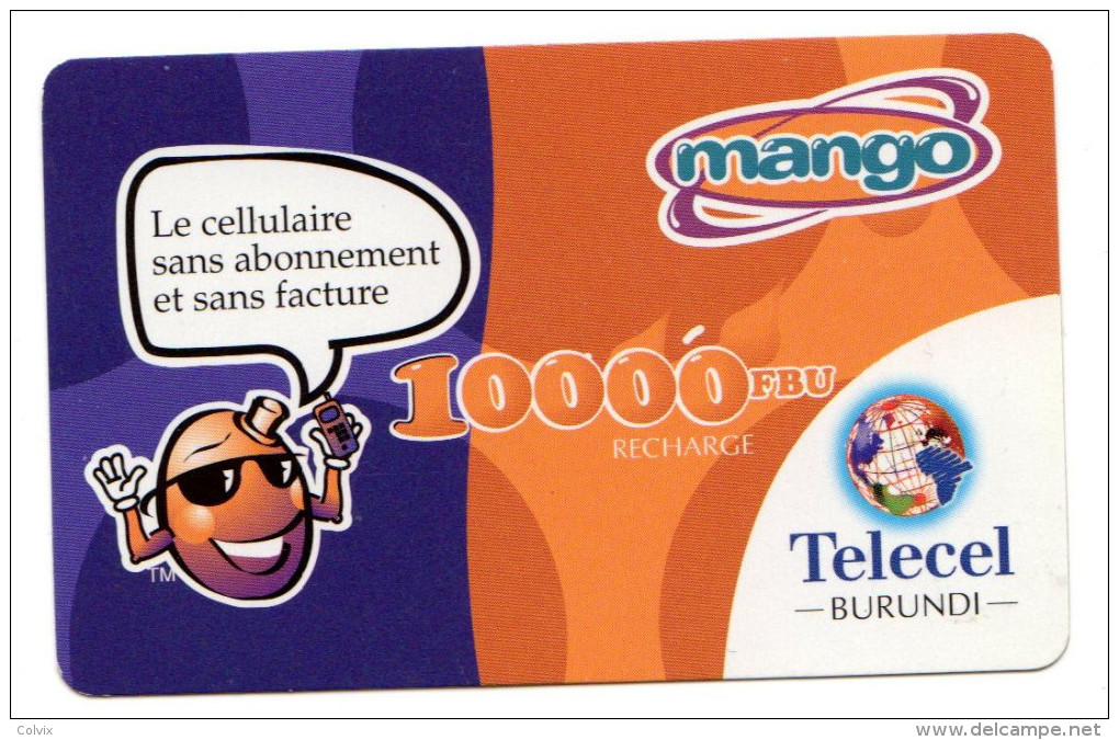 BURUNDI RECHARGE MANGO TELECEL 10 000 FBU - Burundi