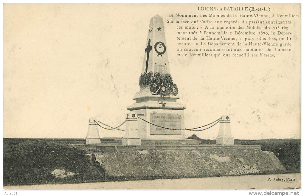Dép 28 - Loigny La Bataille - Le Monument Des Mobiles De La Haute Vienne à Neuvilliers - état - Loigny