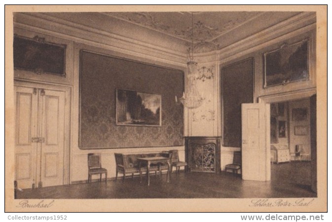 44455- BRUCHSAL CASTLE- RED ROOM - Bruchsal