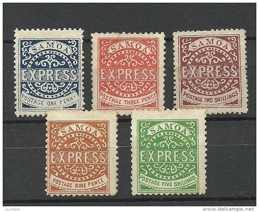 SAMOA 1877/1881 = 5 Stamps Mint (1 Pence *, Others No Gum) - Samoa